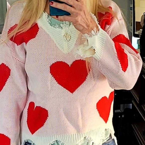Super cute woman sweater heart ❤️ print brand new - Picture 6 of 8